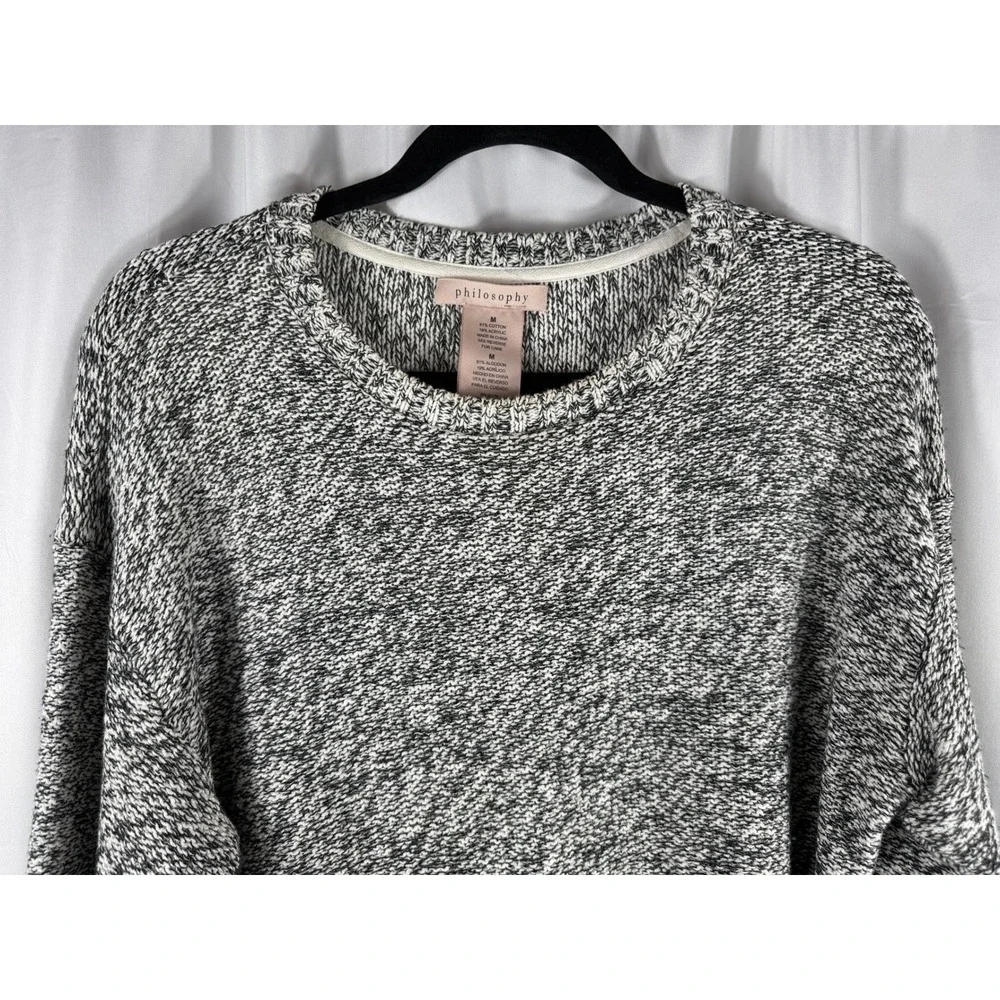 Philosophy Knit‎ Sweater Women M Cotton Acrylic Blend Crew Neck Long Sleeve